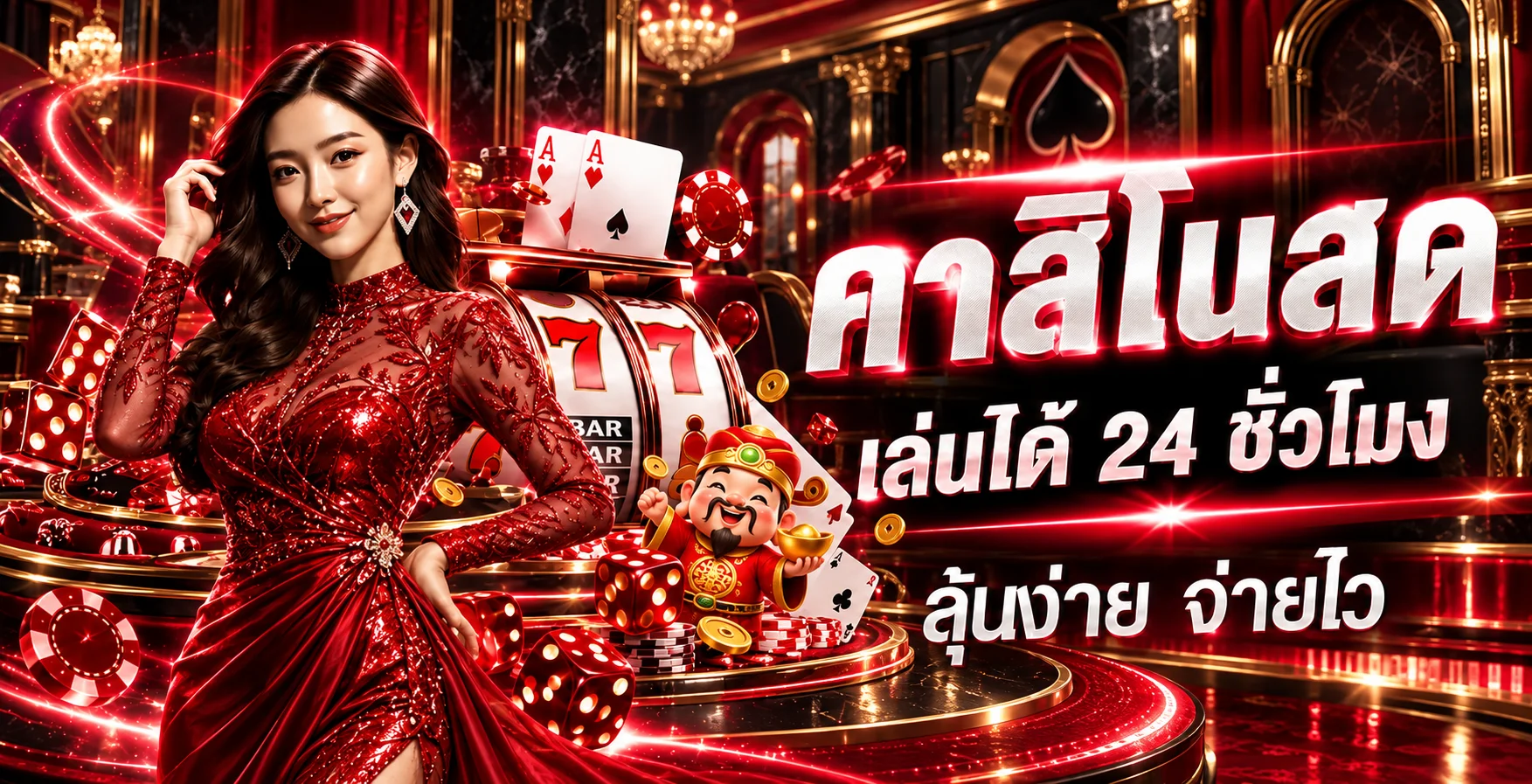 ภาพคาสิโนสดและเกมสล็อต GOLDENS888